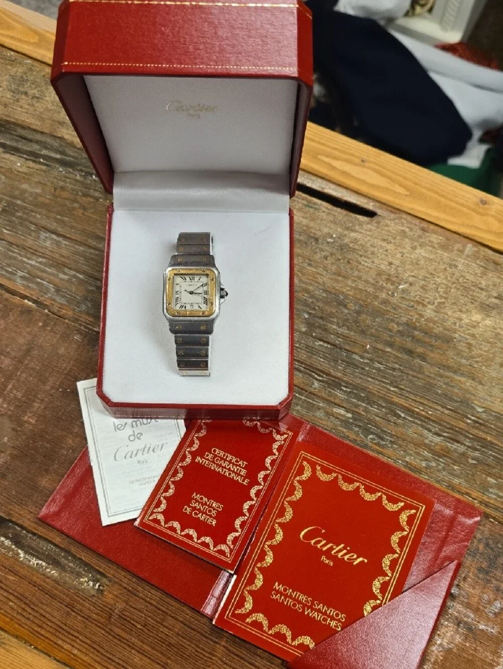 Cartier Two-Tone Santos Watch - White Dial